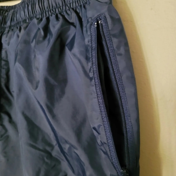 Vintage Style Nike Navy Blue Cotton Lined Track Pants w/ Elastic + Drawstring - Picture 2 of 6